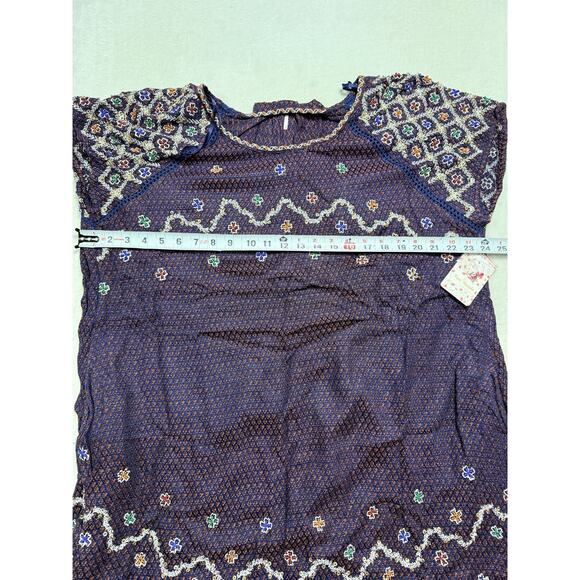 Free People Bead It Midi Dress Sz Large Purple Orange Woven NWT Boho Festival - Picture 8 of 12
